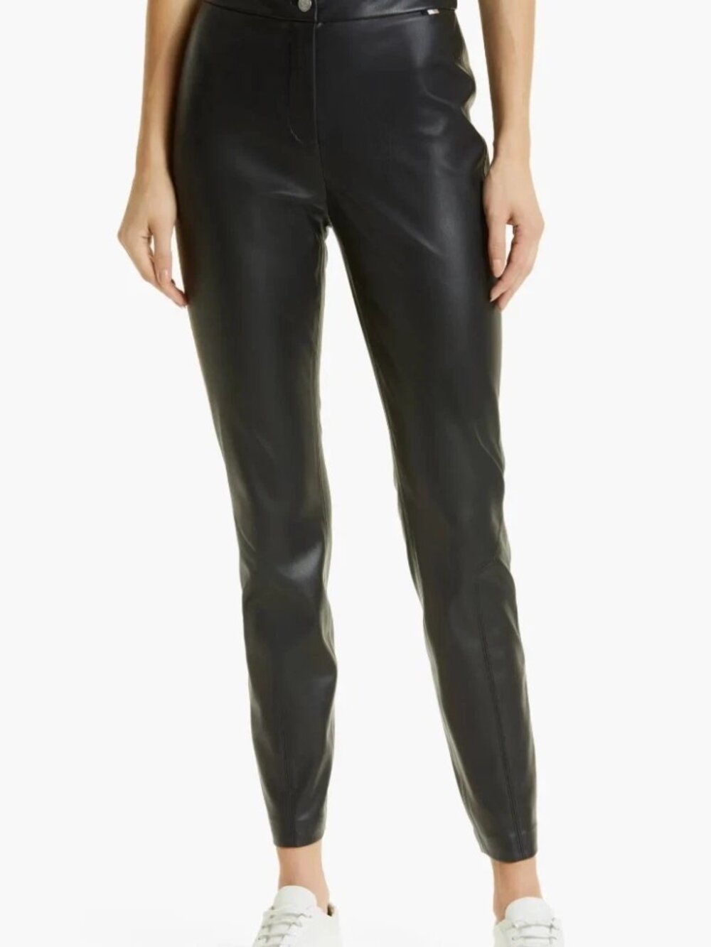 Hugo Boss Women Pants Size 12 Black Vegan Leather Talega PLEASE READ